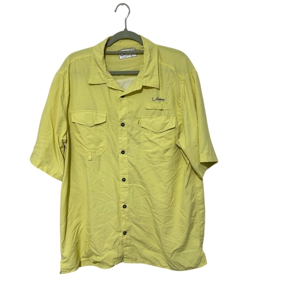 Men's Yellow Jawbone Tackle Co. Fishing Button Down Shirt Size XL